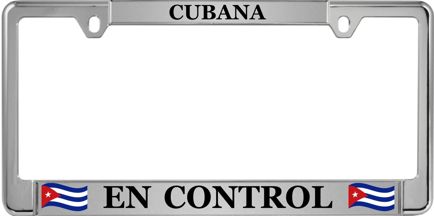 CUBANA - Narrow-top Car Metal License Plate Frame